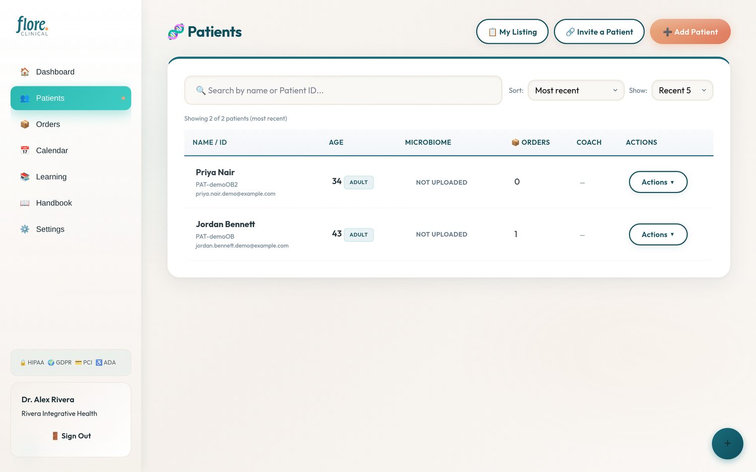 Provider patient roster