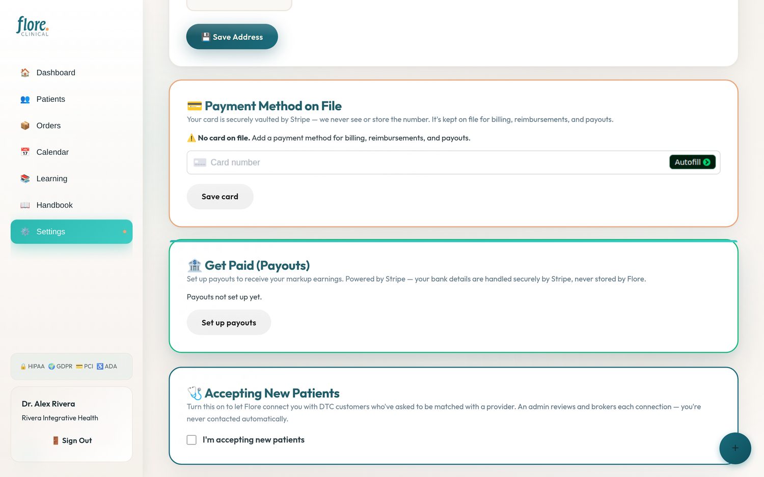 Accepting new patients toggle
